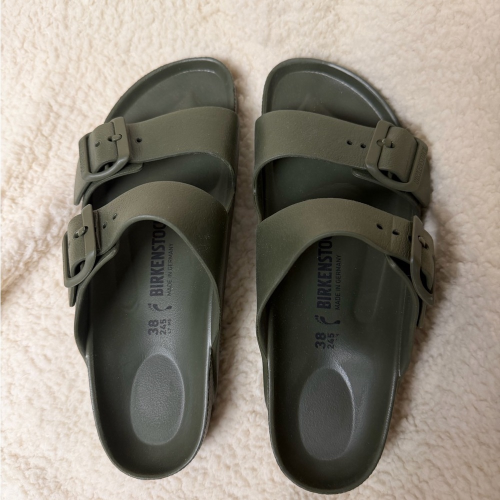 Birkenstock Khaki Slide Sandals